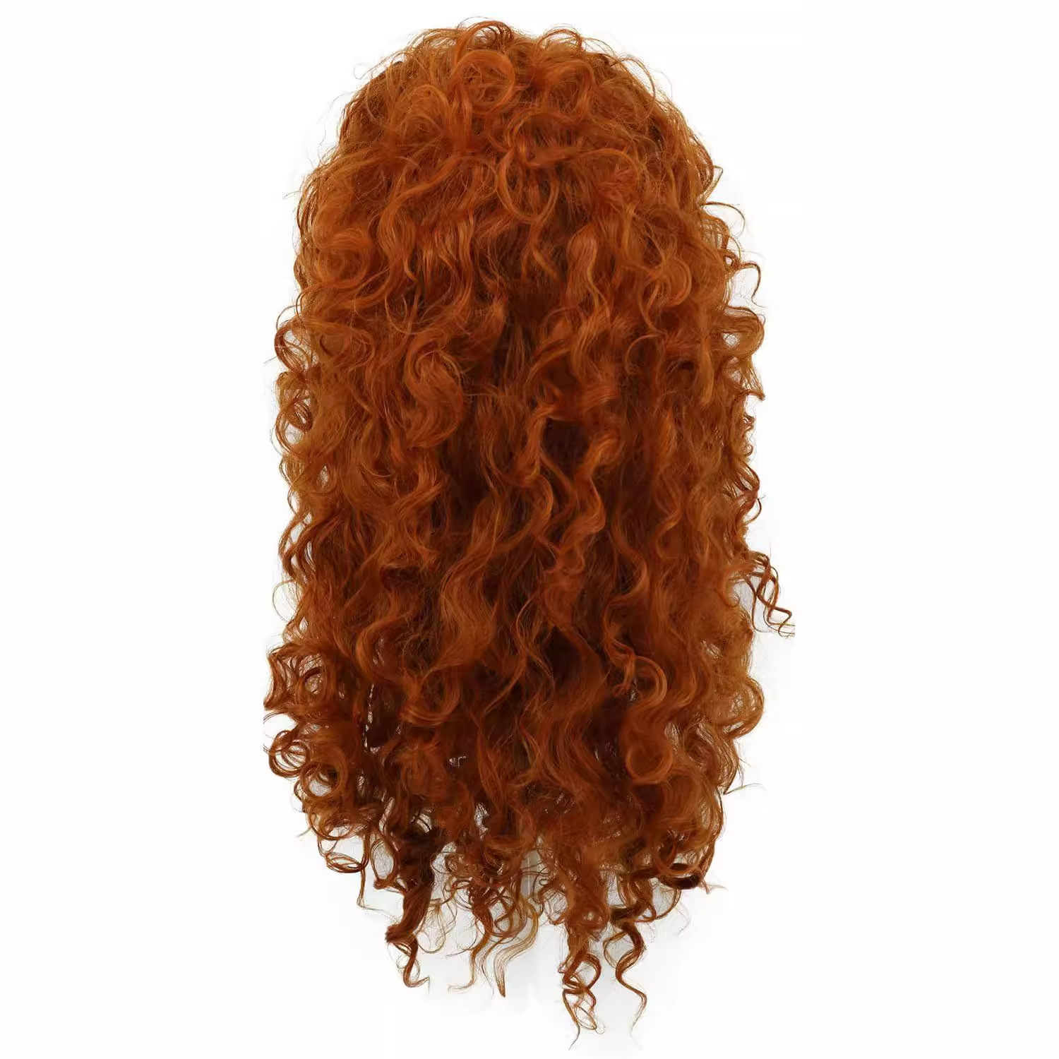 Perruque longue bouclée orange en soie haute température, style volumineux, extension de cheveux pour cosplay femme._voghion.com