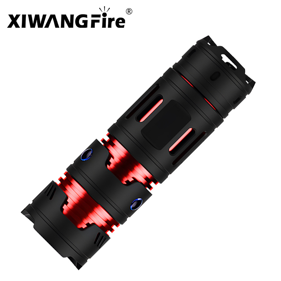 Transfronteriza multifuncional giroscopio giratorio descompresión linterna LED fuerte luz recargable mini linterna portátil