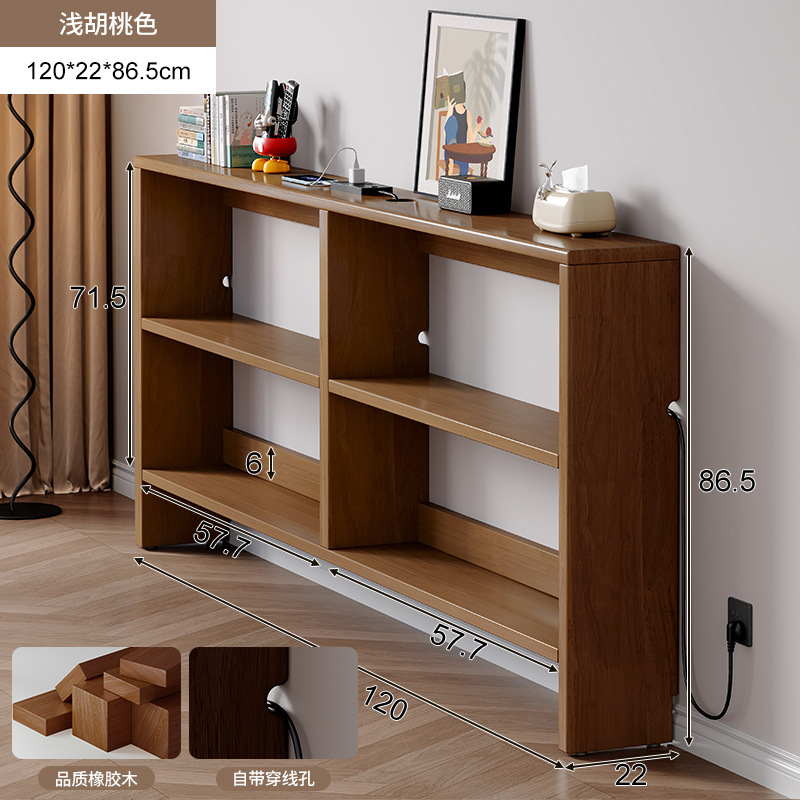 Estante de cola de cama de madera maciza El borde de la cama del dormitorio es extremadamente estrecho y el gabinete de almacenamiento de huecos está contra la pared. Mesa estrecha pequeña y estrecha