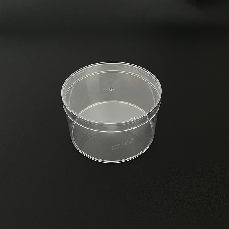 Caja de presentación de caja de plástico transparente para Feria de Comercio caja de embalaje de alimentos dulces redondos con tapa de Embalaje Universal