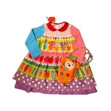 【现货】26春款潮牌高定童装二分之一胡萝卜图案连衣裙衫