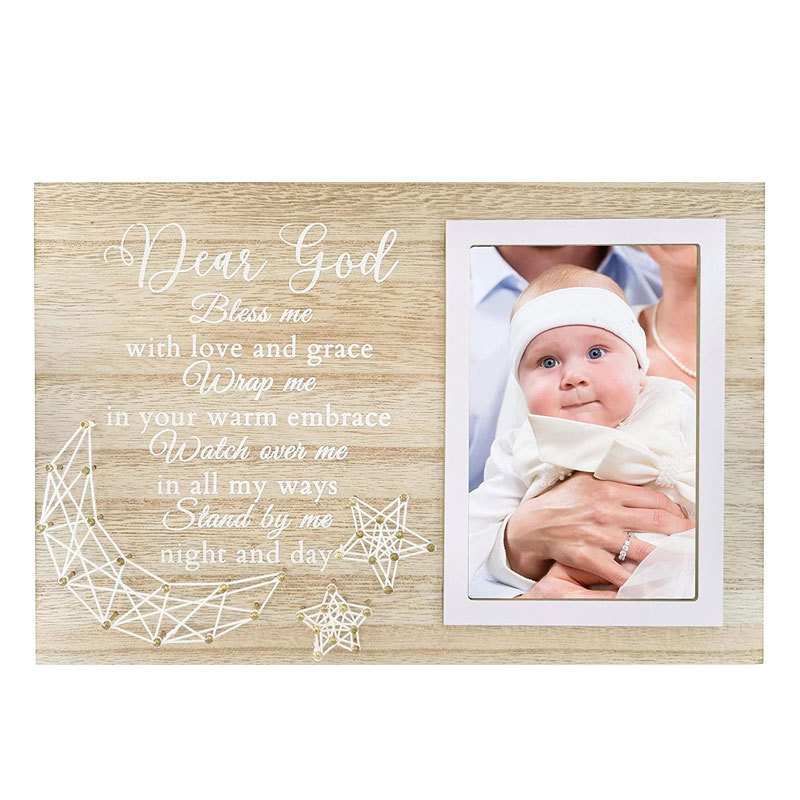 Marco de fotos de madera para mascotas Decoración de mesa creativa mesa de bebé colgante marco de fotos estrella en forma de corazón Luna bebé bobinado