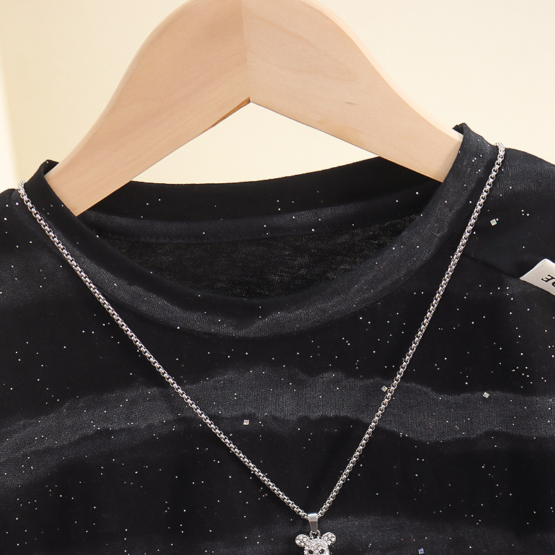 7837 Camiseta de manga corta de verano para niños 2025 nuevo estilo estilo occidental chico guapo moda camisa de media manga ropa de bebé