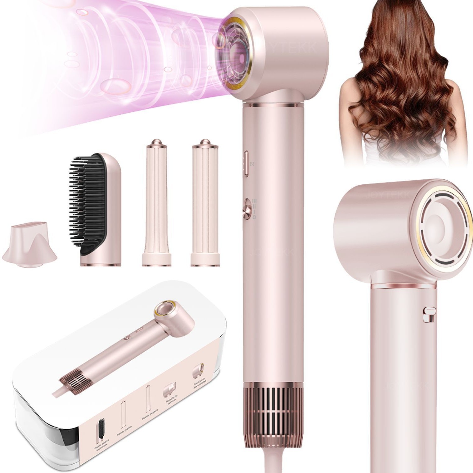 Hair Dryer Cross-Border High-Speed Negative Ion Constant Temperature High-Power Household Hair Dryer Dormitory Hot and Cold Five-In-One Curling Iron