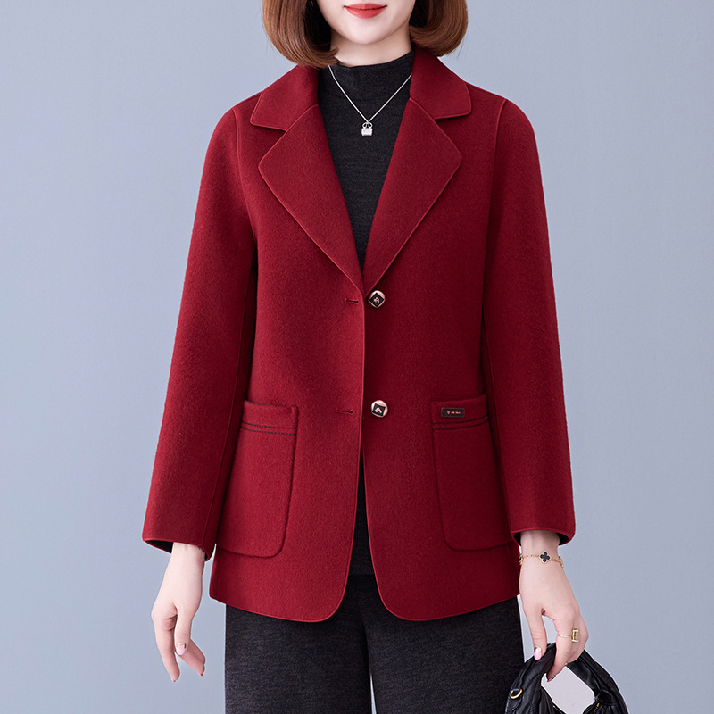 Double-Sided Cashmere Outwear for Women Mid-Length Wedding Banquet 2025 New Autumn and Winter Mother's Style Wedding Banquet Woolen Outwear