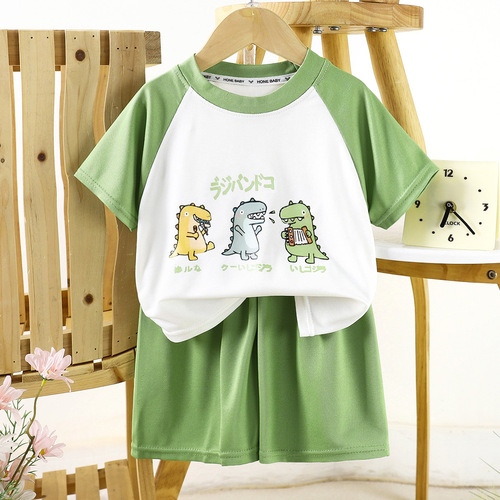 New children's summer clothing set, casual loose clothes for boys, short-sleeved baby summer children's wear, wholesale infant clothing.
