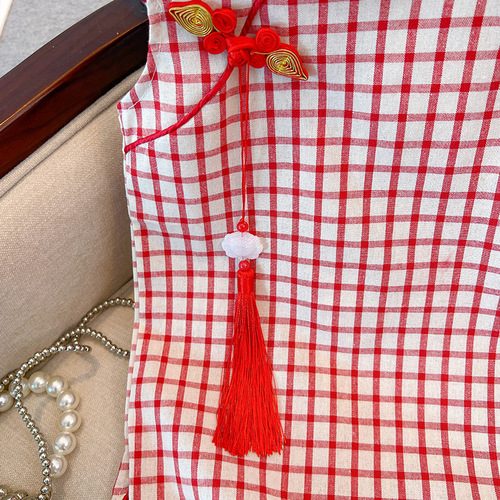 Ladies' Qipao Summer New Children's Qipao Dress Chinese Style Princess Dress for Young Children Summer Outfit Floral Print Dress