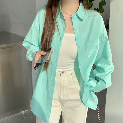 Photographed 2024 Summer French Style White Women's Loose Fit Shirt Design Fashion Niche Long Sleeve Sun Protection Top