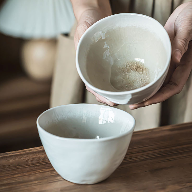 Cuenco de arroz japonés Cuenco de cerámica esmaltada con hielo retro Cuenco pequeño para el hogar Cuenco de postre Cuenco de yogur Cuenco de arroz Cuenco de postre