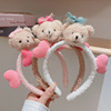 Plush headband, cartoon hairgrip for face washing, hairpins, hair accessory, with little bears, internet celebrity