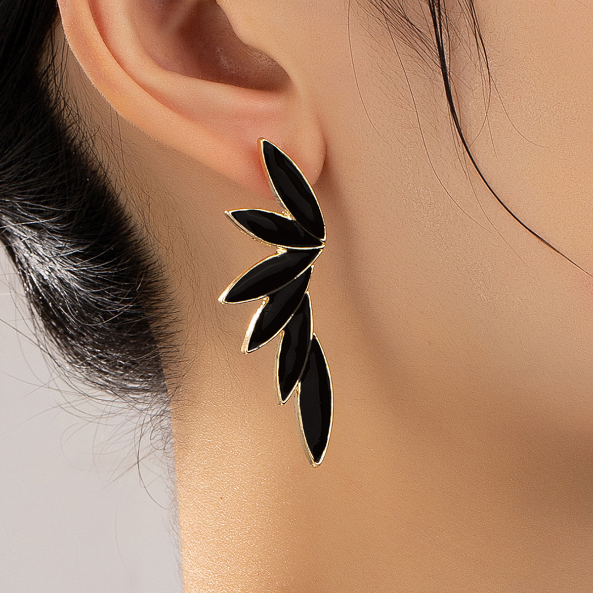 Leaf Pattern Men'S Gender Fashion Leaf Alloy Plating Ear Studs