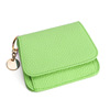 Short brand fashionable wallet, leather card holder with zipper, Korean style, genuine leather