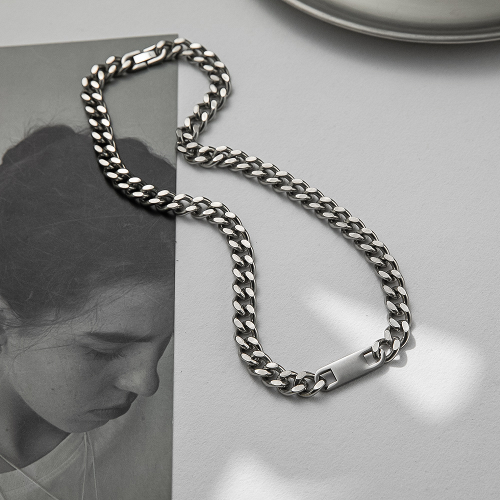 Fashion Solid Color Titanium Steel Necklace 1 Piece