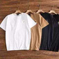 2024 New Casual Solid Color Four-color Men's Short-sleeved T-shirt Classic Embroidered Men's Micro-elastic Cotton T-shirt Round Neck Men