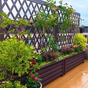 Aluminum Alloy Climbing Vine Flower Box Outdoor Courtyard Fence Balcony Railing Municipal Villa Planting Box Grid Flower Stand Flower Trough