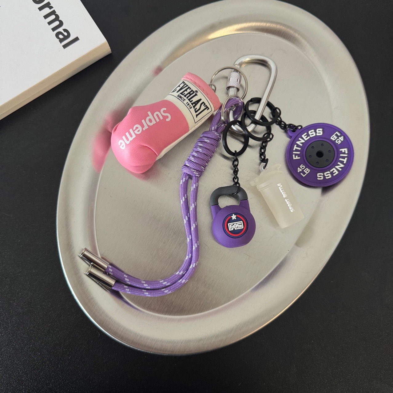 Purple sports m series pendant + pink boxing gloves