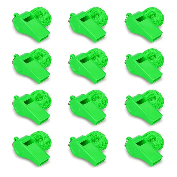 In-Stock High-Quality Abs Green Plastic Fan Cheering Whistle Outdoor Survival Whistle Competition Timing Whistle