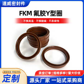 FKM氟胶密封圈Y型轴用无骨架油封定制耐高低温液压活塞国标密封圈