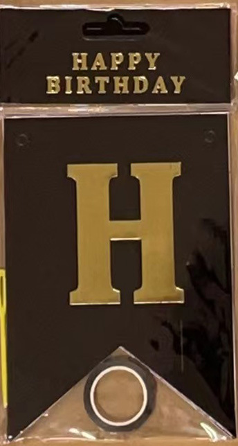 HAPPY BIRTHDAY fiesta de cumpleaños en inglés diseño diagonal de bandera de cola de mermaid letras banderas de color