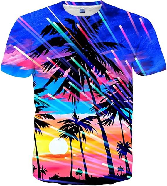 Venta caliente transfronteriza europea y americana impresión digital 3D para hombres, personalidad de la calle de verano, camiseta suelta de manga corta con cuello redondo transpirable