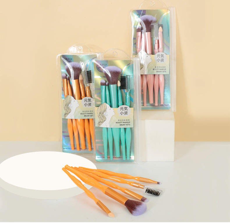 LMLTOP Makeup Brush Set of 5 pieces: Setting, loose brush, eyelash comb, Eyebrow Brush, Eyeshadow Brush TOP-035 undefined