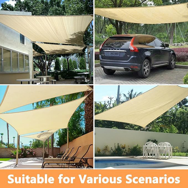 Sunshade Sails in Stock, Cross-Border Amazon Hot-Selling Garden and Pool Sunshade Tents, Sun Protection Supply Source Manufacturer