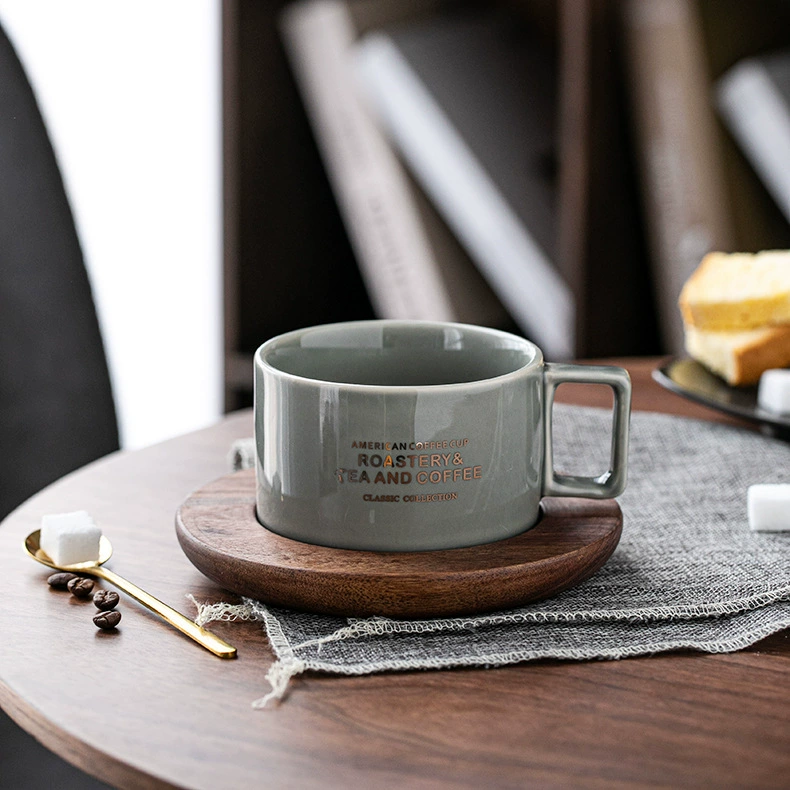 Factory American Coffee Cup Fashion Retro Ceramics Cup Water Cup Marker Cup Bring Spoon Dispot Set
