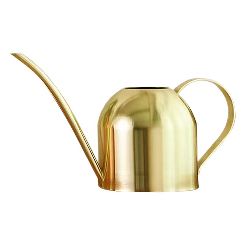 Acero inoxidable boca larga regadera metal planta verde regadera de oro pequeña regadera jardinería 500ml