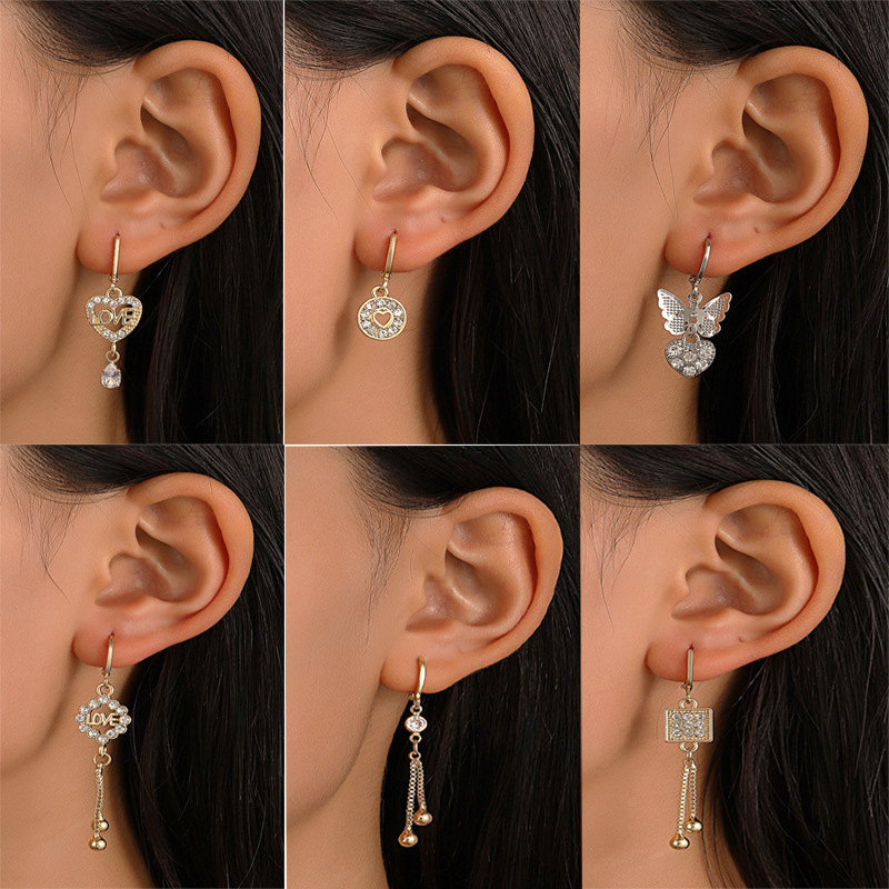 Brand fashionable elegant small design geometric earrings with…