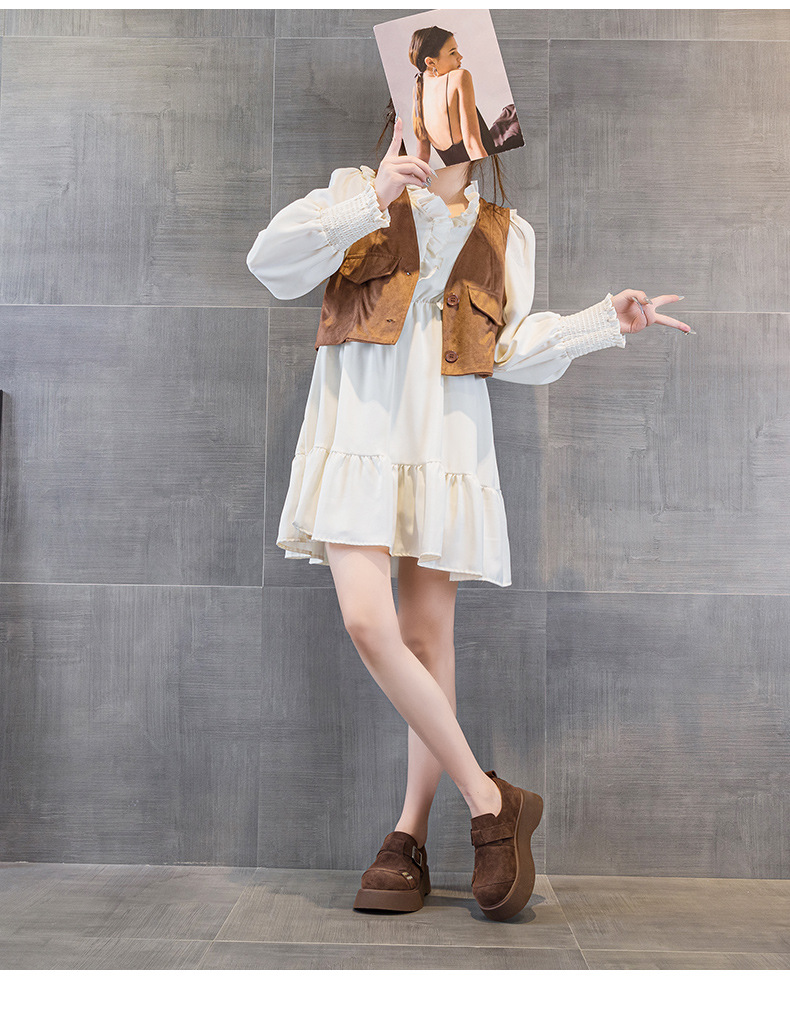 Women's 2025 New Korean Style Thick Sole Height Increasing Big Head Shoes Slip-On Small Stature Casual_vogvips.com