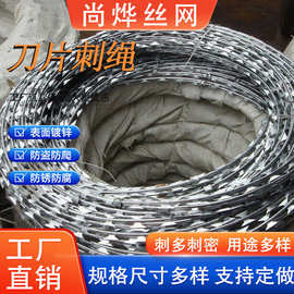 刀片刺绳铁丝网围栏带刺监狱隔离网围墙防爬刺铁蒺藜镀锌防锈