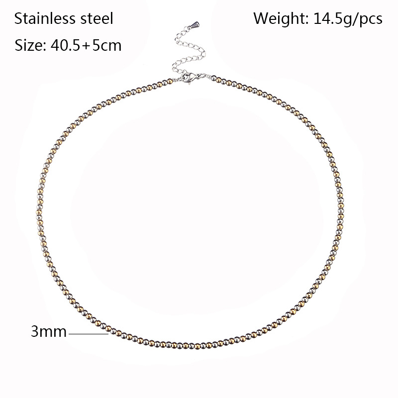 Modern Style Round Stainless Steel Necklace display picture 6