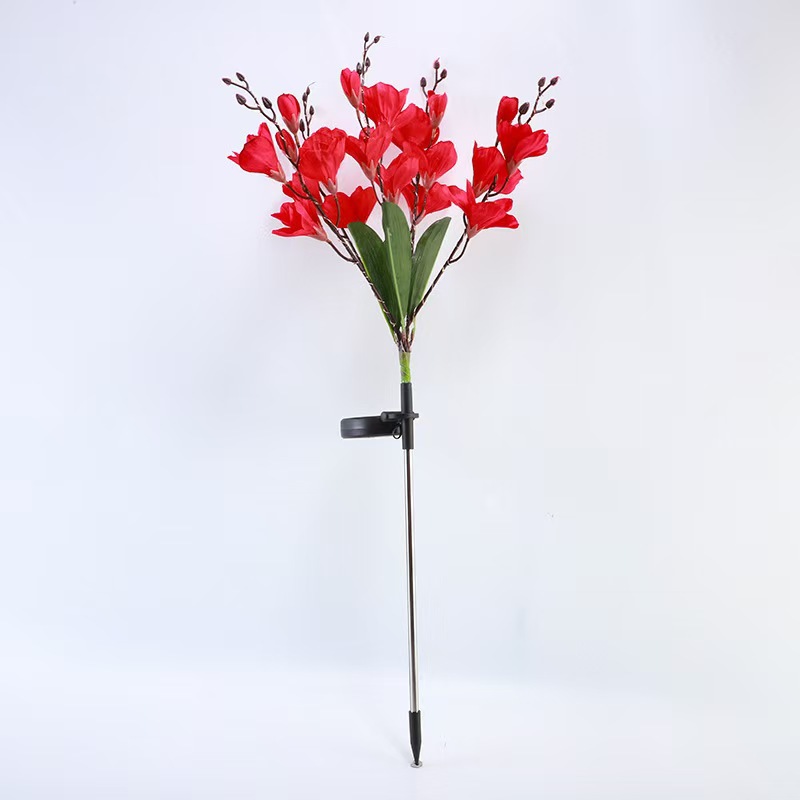 lámpara solar al aire libre villa impermeable simulación magnolia lámpara de suelo jardín jardín paisaje decoración lámpara de césped