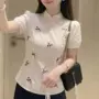 修身印花新款短袖衬衫