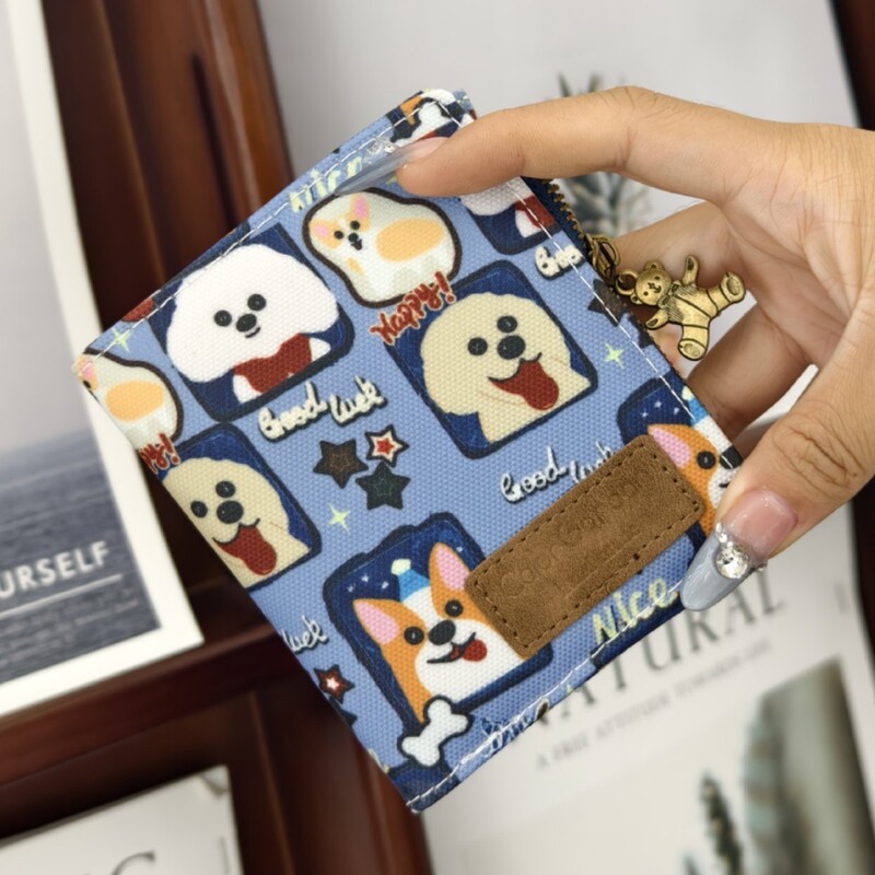 Wallet Women's Summer Thin Three-fold Small Large Capacity Multi-card Short Card Bag Coin Purse Original Niche Retro Women