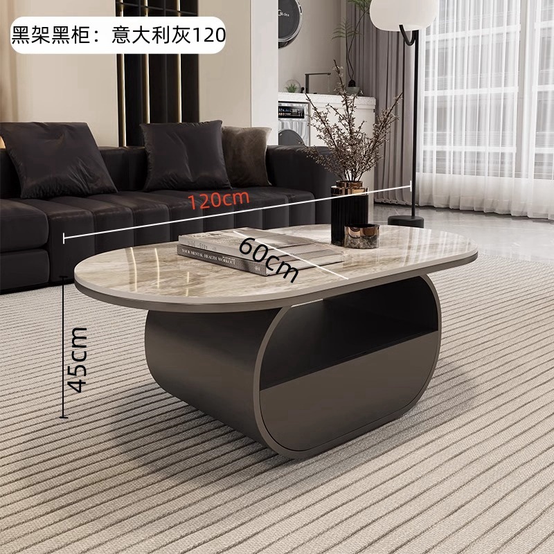 Nuevo hogar moderno simple y lujoso mesas combinadas de moda mesa de té sala de estar de roca elíptica completa