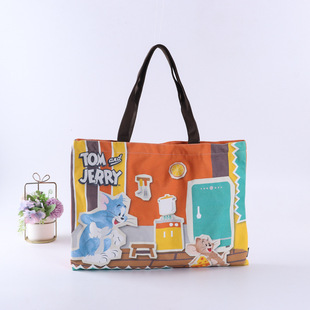 Portable Canvas Bag Customized Thickeneded Creative Cotton Bag Shopping Bag Wholesale Large Capacity Storage Bag with Printable Logo