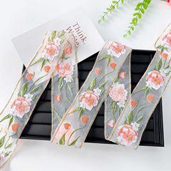 歐根紗繡花條碼花邊復古田園風刺繡服裝花邊婚紗童裝配飾花邊輔料