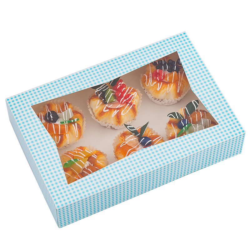 厂家批发白卡开窗糕点盒 纸杯蛋糕马芬杯蛋挞西点烘焙包装盒