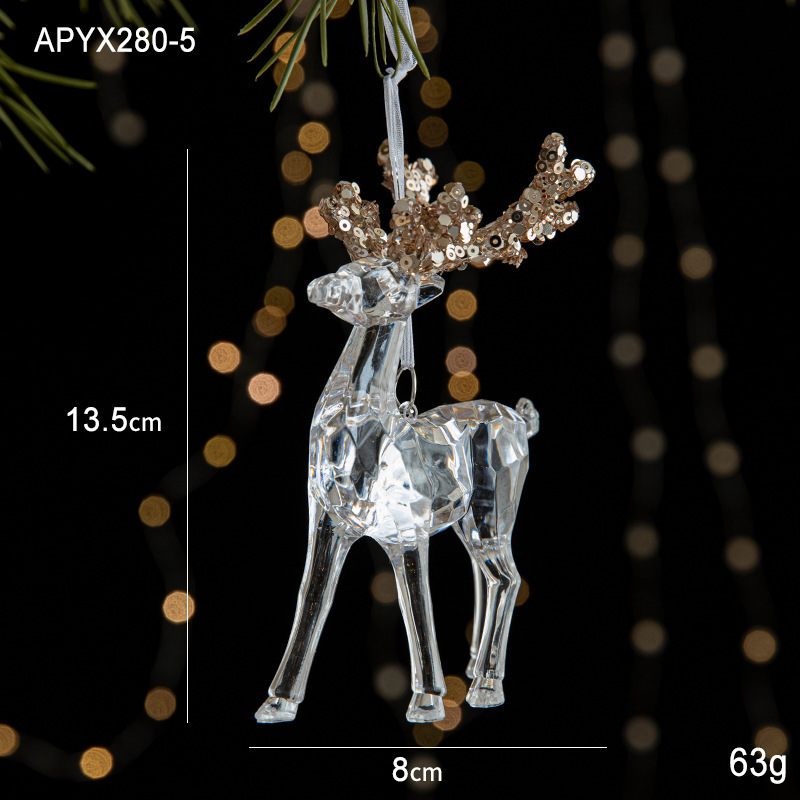 クリスタル質感Swanlaceアクリルキラキラ透明雪クリスマスツリーペンダント鈴装飾品|undefined