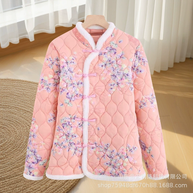 Среднее и старое женское зимнее новое легкое тонкое шелковое хлопковое маленькое хлопчатобумажное пальто маленькая хлопчатобумажная куртка мама осеннее зимнее пальто