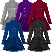 万圣节跨境亚马逊wish哥特式女外套大码短款蕾丝边女裙表演舞台服