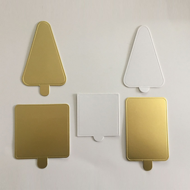 Bandeja de fondo de la torta 2/3/4/5/6/8/10 pulgadas oro blanco corte bloque bandeja postre occidental punto mousse almohadilla de plástico engrosada