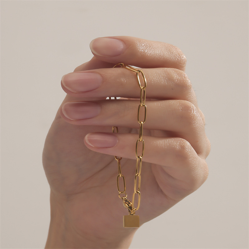 Simple Style Solid Color Titanium Steel Plating Bracelets 1 Piece