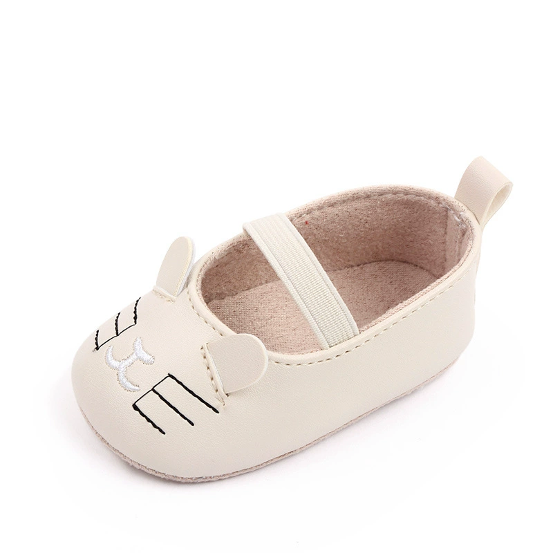 Children's cartoon footwear for early age girl's, polyurethane shoes for princess, 0-1 years, soft sole