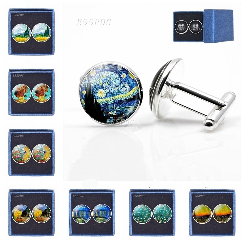 metal cufflinks silver cufflink van gogh...