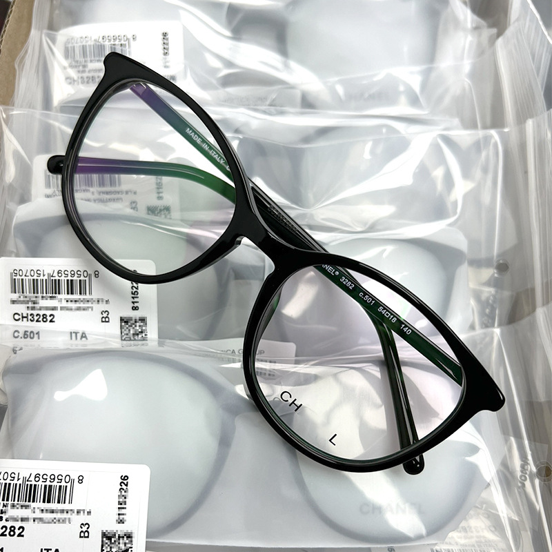 classic style original product ch3282 xiaohongshu same style plain face black frame myopia glasses rim female can be with degrees