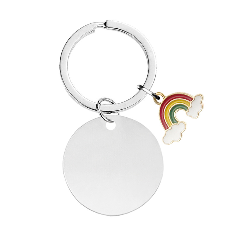 18g Weight Bag Pendant, Keychain Classification 1 Piece Quantity Modern Style Simple Style Rainbow Customization Laser Engraving 201 Stainless Steel Plating Unisex Bag Pendant Keychain