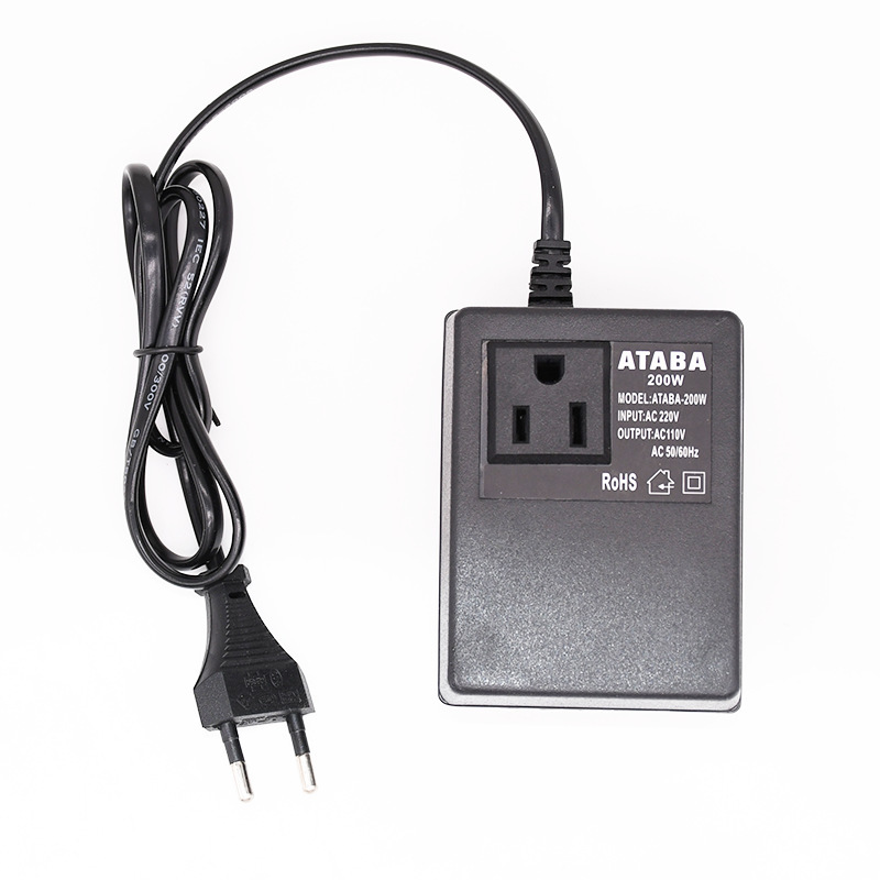 Eu Plug 200WAC220V to Ac110V Power ConVerter Adapter Switch