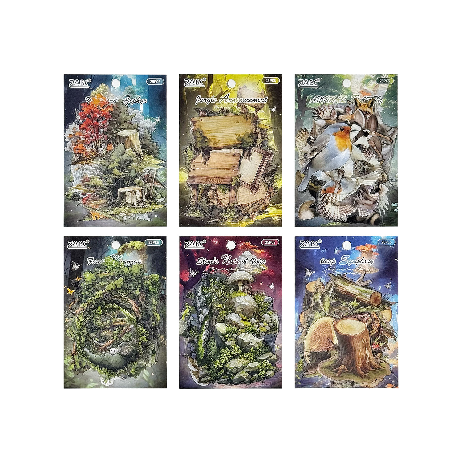 Green Field Secret Realm transparente a prueba de agua Pet Pack Pack Pestaña de diario de bricolaje Etiqueta engomada de decoración de cuentas de mano de bosque transfronterizo